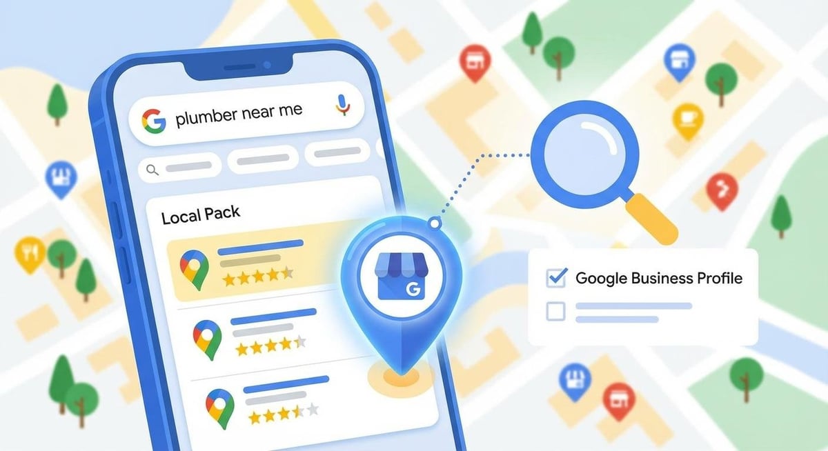 Customer searching for local business on Google and choosing from results